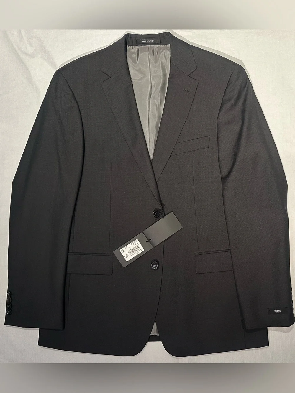$995 NEW HUGO BOSS BLACK LABEL SPORTCOAT JACKET 40R 40 R CHARCOAL SELF STRIPE